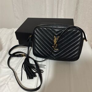Ysl Black Quilted Leather Crossbody Bag